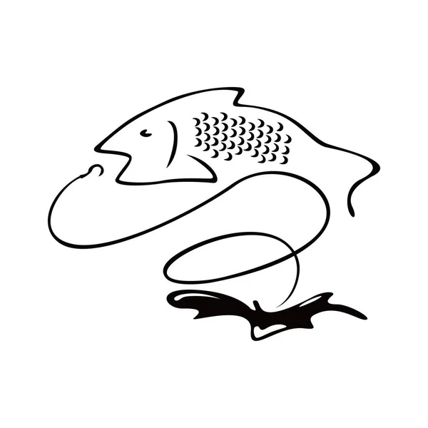 魚ロゴテンプレート 海の食べ物のアイコンサイン記号 レストラン会社に最適な用途は — ストックベクタ