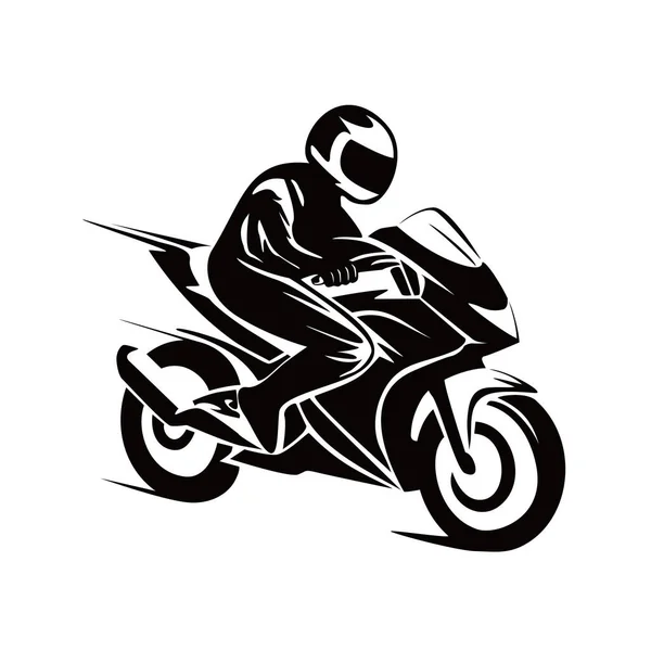 Motorcycle Silhouette Design Fast Biker Sign Symbol Sport Motorbike Illustration — Vector de stock