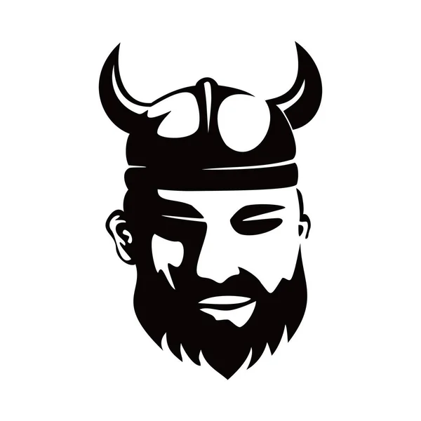 Viking Homem Silhueta Design Antigo Sinal Guerreiro Símbolo —  Vetores de Stock