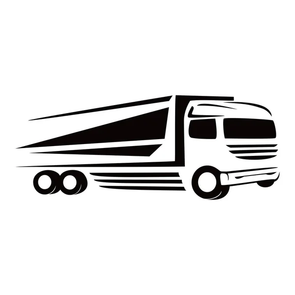 Heavy Truck Silhouette Design Delivery Transportation Logo Sign Symbol Business — стоковый вектор
