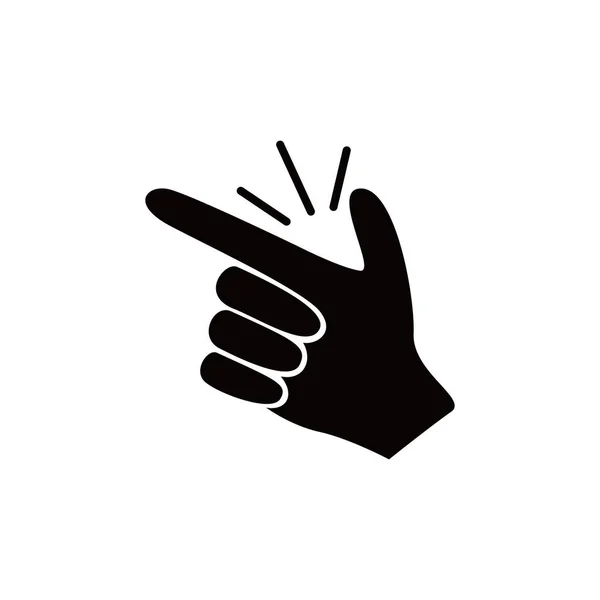 Einfache Handgesten Icon Gestaltung Fingerzeig Und Symbol Anklicken — Stockvektor