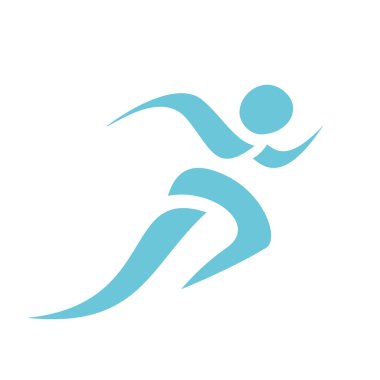 Koşan logo şablonu tasarımı. etkin hızlı atlet işareti ve simgesi.