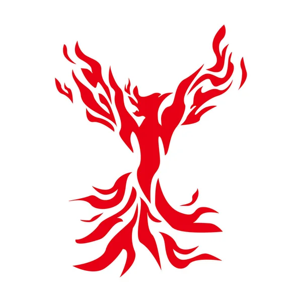 Logo Silhouette Phénix Design Oiseau Feu Dans Mythologie — Image vectorielle