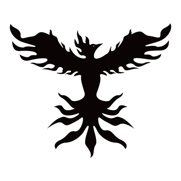 Phoenix Silhueta Logotipo Design Pássaro Fogo Mitologia —  Vetores de Stock