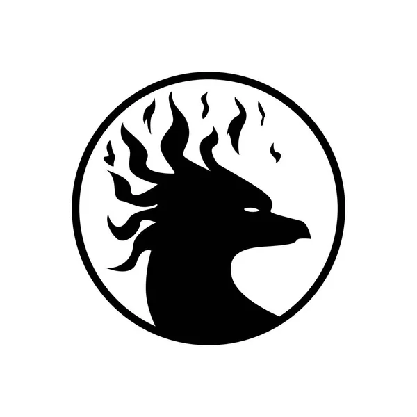 Silhouette Fenice Logo Design Uccello Del Fuoco Nella Mitologia — Vettoriale Stock