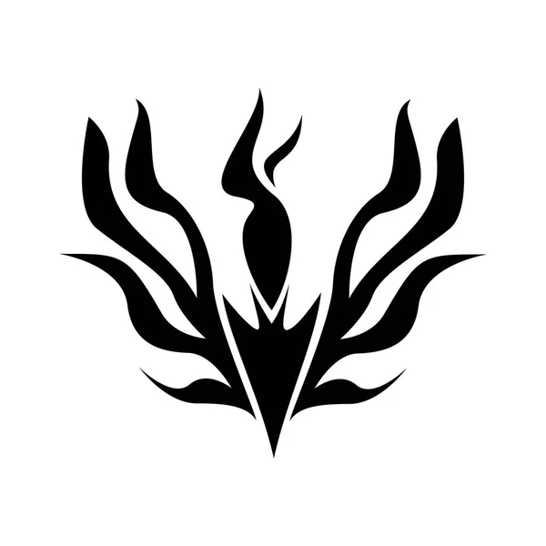 Phoenix Silhouette Logo Design Fire Bird Mythology — Stock Vector