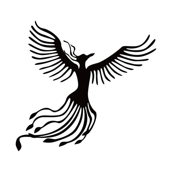 Diseño Del Logotipo Silueta Phoenix Fuego Pájaro Mitología — Vector de stock