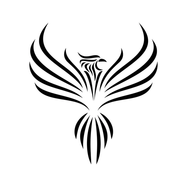 Phoenix Silhouette Logo Design Fire Bird Mythology — Stock Vector