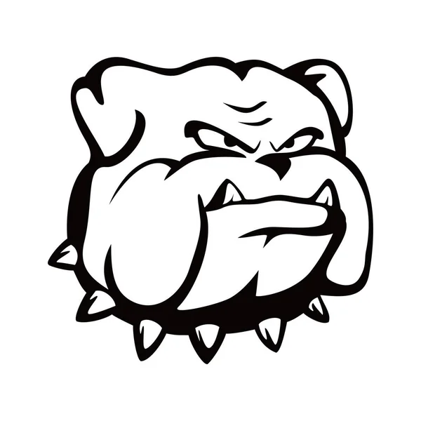 Bulldog Silhueta Logotipo Design Raiva Cão Cabeça Vetor Ilustração —  Vetores de Stock