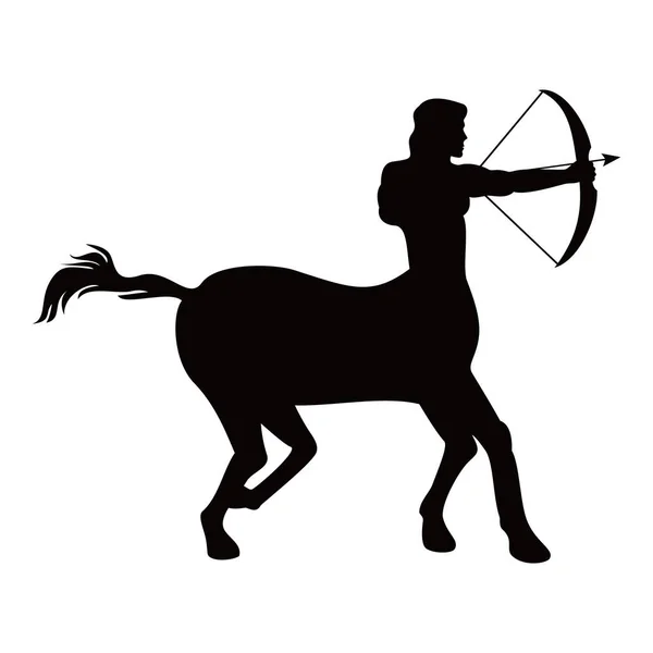 Projeto Silhueta Sagitário Signo Zodíaco Símbolo Homem Com Corpo Cavalo —  Vetores de Stock