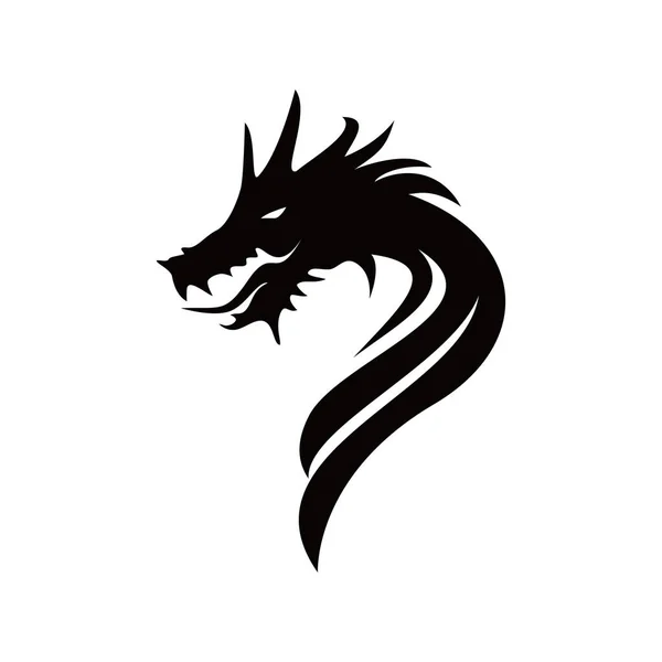Dragon Head Silhouette Design Mythology Creature Sign Symbol — стоковый вектор