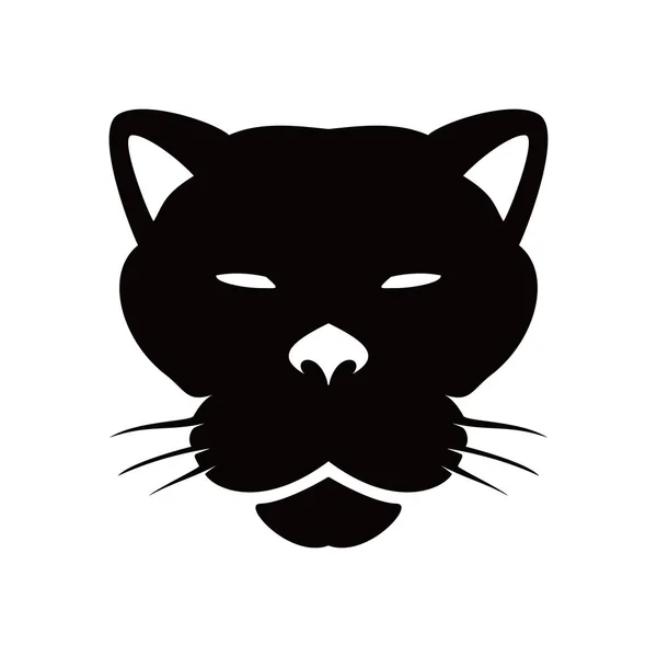 Силуэт Черной Пантеры Логотип Знак Символ Дикой Большой Кошки — стоковый вектор