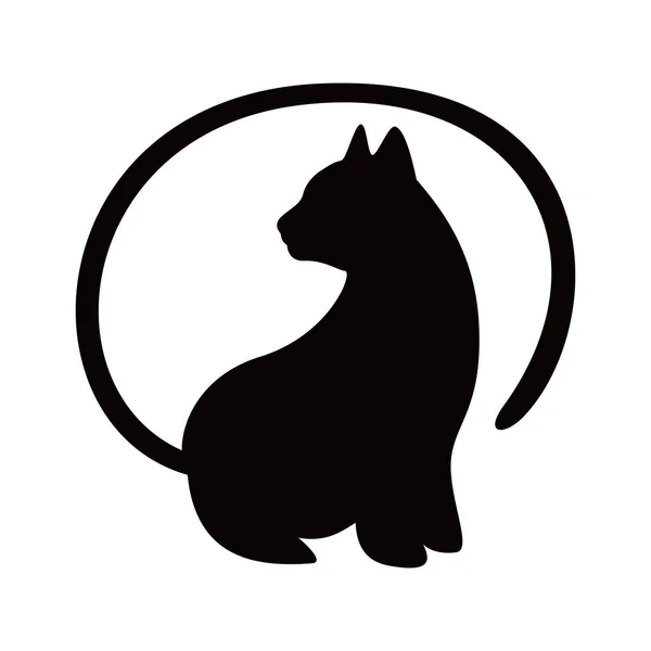 Μαύρο Πρότυπο Λογότυπο Γάτα Τέλεια Χρήση Για Τις Επιχειρήσεις Τροφίμων — Διανυσματικό Αρχείο