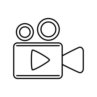 çizgi video simgesi tasarımı. dijital kamera işareti ve simgesi.