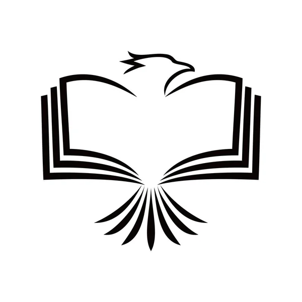 Projeto Modelo Logotipo Livro Águia Ícone Educação Sinal Símbolo —  Vetores de Stock