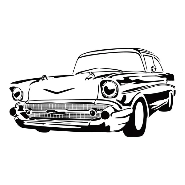 Vintage Car Silhouette Design Retro Automobile Icon Sign Symbol — Vector de stock