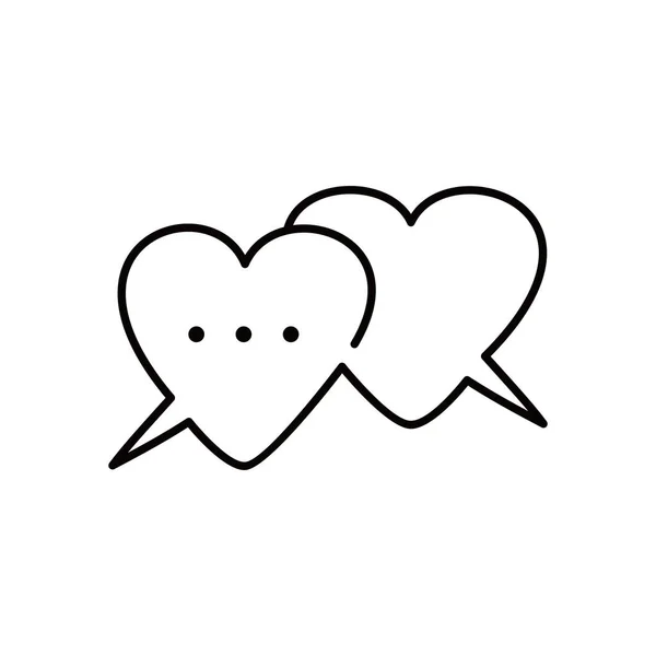 Love Talk Icon Design Romantic Conversation Sign Symbol — Stock Vector