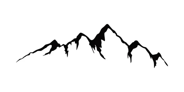 Design Silhouette Montagne Logo Segno Simbolo Dell Avventura — Vettoriale Stock