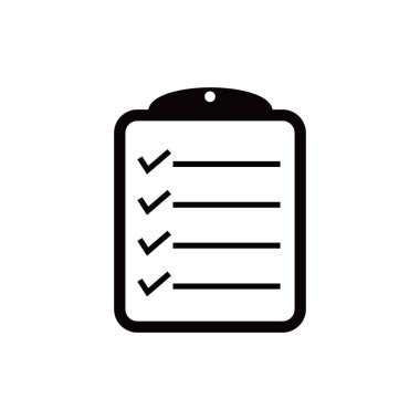 Kontrol listesi simgesi tasarımı. belge imzası ve web sitesi ve uygulaması için sembol.