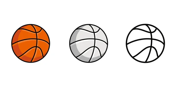 Set Basketball Design Illustration Sport Ball Icon Sign Symbol — Vector de stock