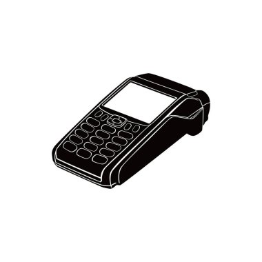 Satış simgesi tasarımı. kart aktarım makinesi silueti.