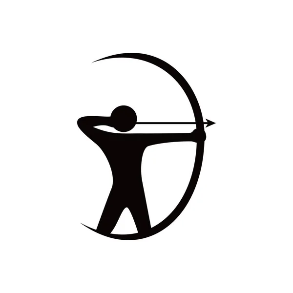 Archer Ikon Tasarımı Okçu Işareti Sembol — Stok Vektör