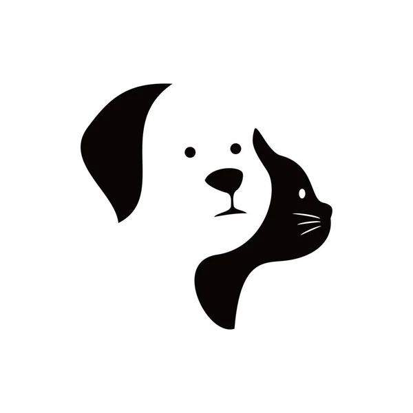 Дизайн Логотипа Кошки Собаки Иконка Котенка Щенка Знак Символ — стоковый вектор