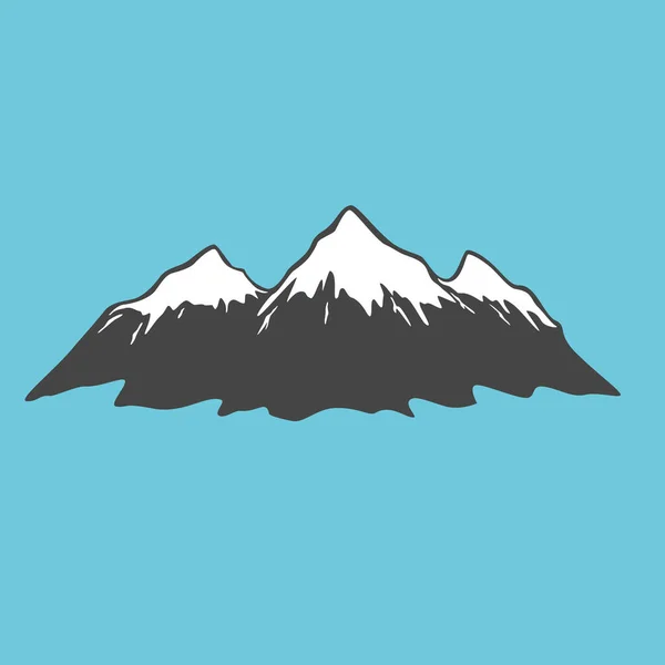 Ijsbergen Silhouet Ontwerp Avontuur Logo Teken Symbool — Stockvector