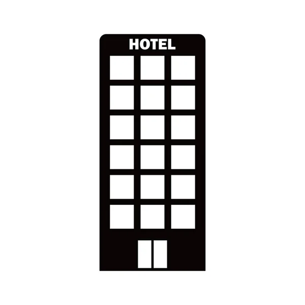 Hotel Icon Design Apartment Silhouette Sign Symbol Residential Building Tourist — Stock Vector