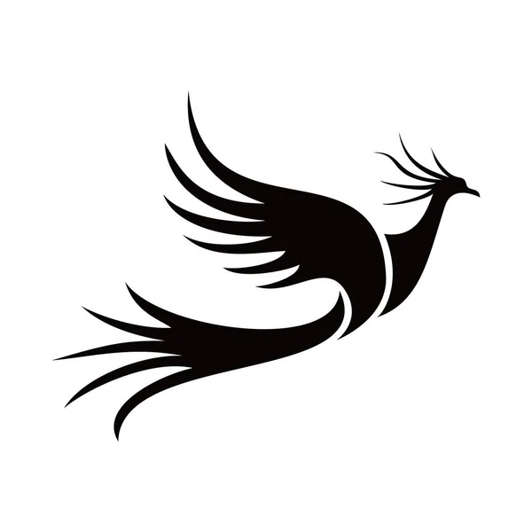 Diseño Del Logotipo Silueta Phoenix Fuego Pájaro Mitología — Archivo Imágenes Vectoriales