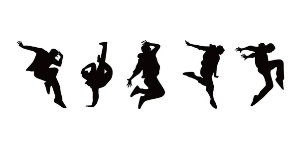 Break Dance Silueta Design Značka Symbol Pouliční Tanečnice — Stockový vektor