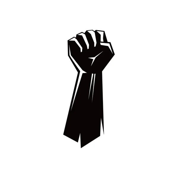 Fist Gesture Hand Silhouette Design Revolution Sign Symbol — Stock Vector