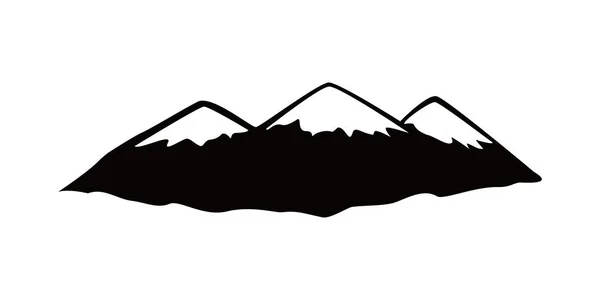 Bergen Silhouet Ontwerp Avontuur Logo Teken Symbool — Stockvector