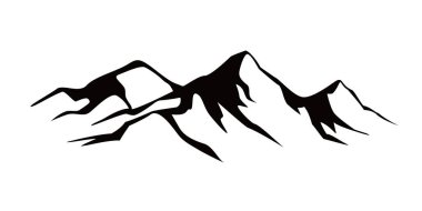 Dağların silüet tasarımı. macera logosu, işaret ve sembol.