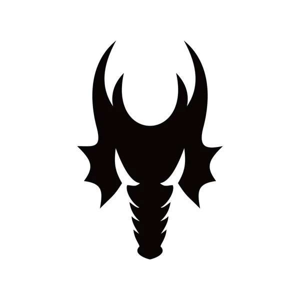 Silueta Dragón Logotipo Plantilla Vector Ilustración — Archivo Imágenes Vectoriales