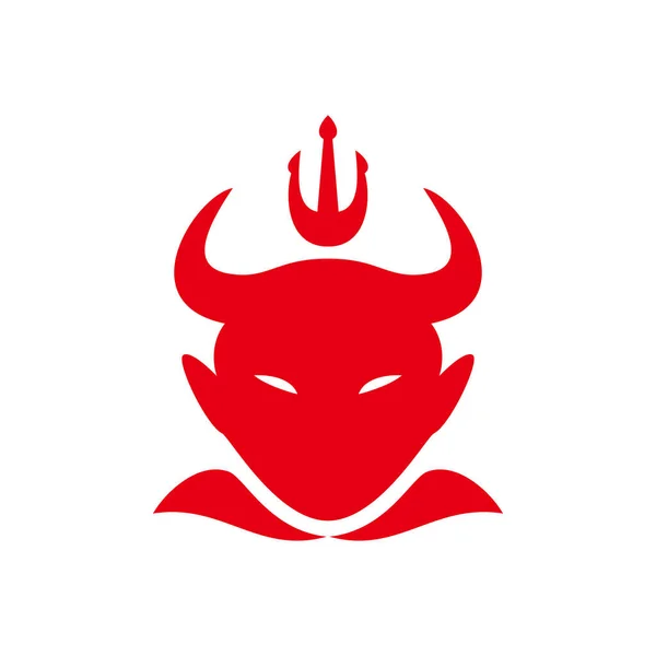Diabo Rosto Logotipo Design Signo Símbolo Demoníaco Mal Personagem Vetor —  Vetores de Stock