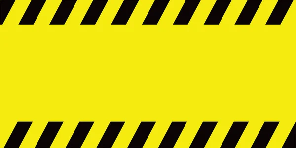 Schwarz Gelber Warnstreifen Mit Rechteckigem Hintergrund Warnung Bau Sicherheitsschild Und — Stockvektor