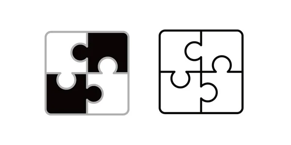 Set Puzzle Design Business Teamwork Sign Symbol — Stock Vector