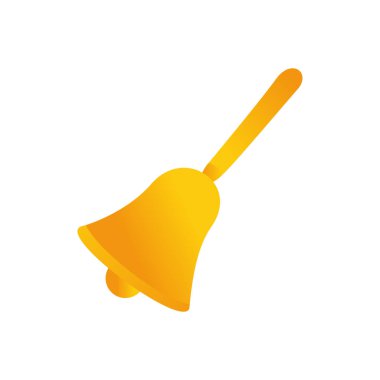 Altın el çan tasarımı. metal ekipman işareti ve sembol.