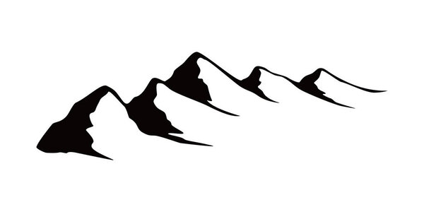 Дизайн силуэта гор. логотип приключений, знак и символ.