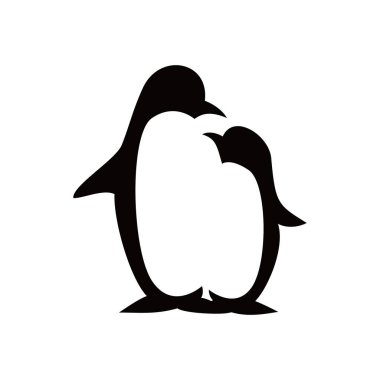 penguin silhouette design. penguin family sign and symbol. Antarctica animal illustration