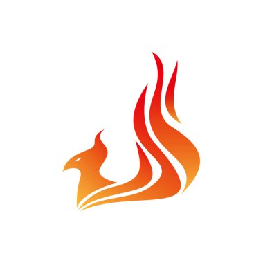 Phoenix Siluet logo tasarımı. Mitolojide ateş kuşu.