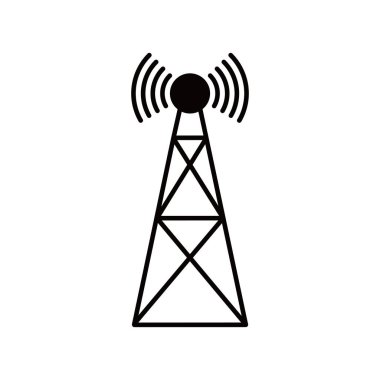 anten kulesi ikon tasarımı. Telekomünikasyon veri ağı işareti ve sembolü.