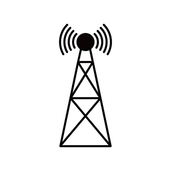 Дизайн Значка Антенної Вежі Знак Символ Телекомунікаційної Мережі Даних — стоковий вектор