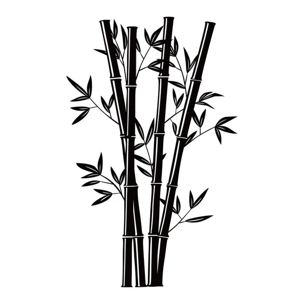 Bambus Silhouette Design Asiatische Traditionelle Dekoration Chinesisches Baumzeichen Und Symbol — Stockvektor