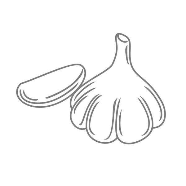 ニンニクのアイコンデザイン 野菜のサインとシンボル — ストックベクタ