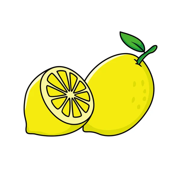 Fresh Lemon Design Healthy Fruit Sign Symbol — Stock Vector