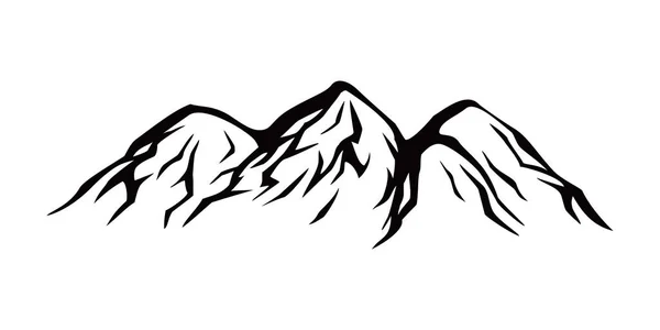 Dağların Silüet Tasarımı Macera Logosu Işaret Sembol — Stok Vektör