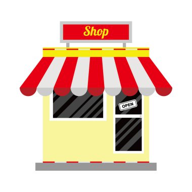 flat store icon design. market building sign and symbol.