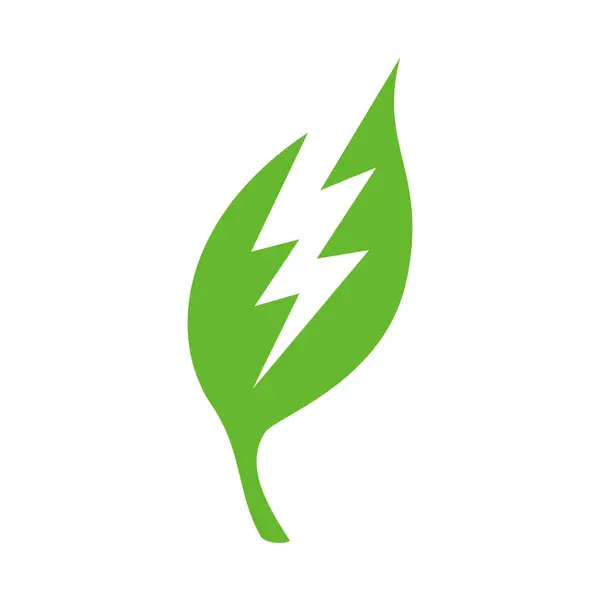 Plantilla Logotipo Eléctrico Ecológico Signo Símbolo Energía Verde — Archivo Imágenes Vectoriales